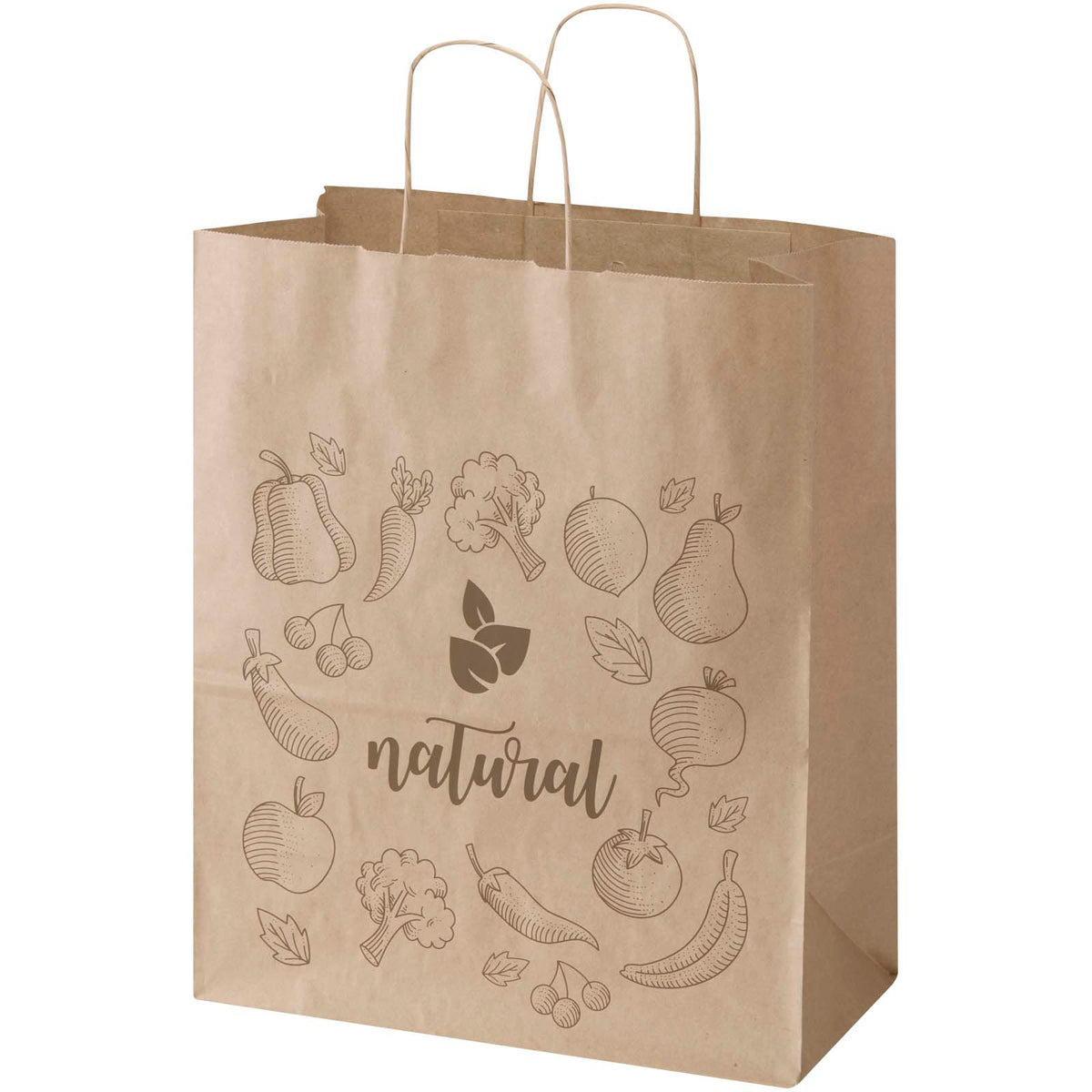 Kraft 80–90 g/m² Papiertasche mit Kordelgriffen, 32 × 17 × 39 cm – Kraftpapier