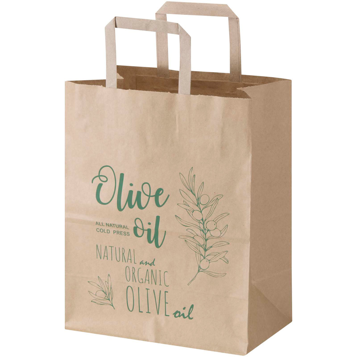 Kraft 80 g/m² Papiertasche mit flachen Griffen, 25 × 15 × 32 cm – Kraftpapier