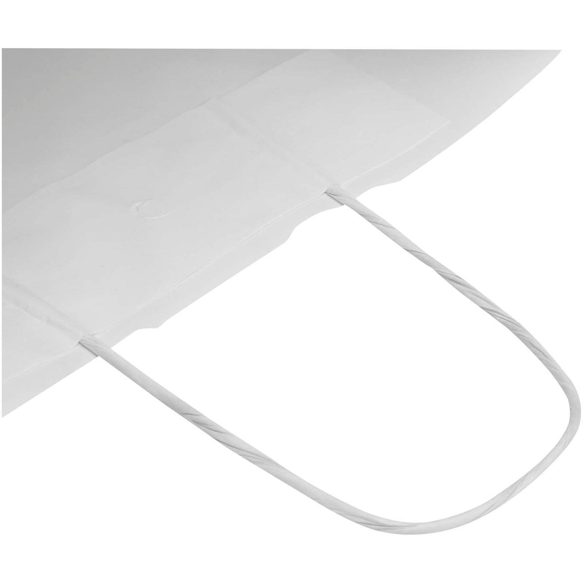 Kraft 80–90 g/m² Papiertasche mit Kordelgriffen, 25 × 15 × 32 cm – Weiss