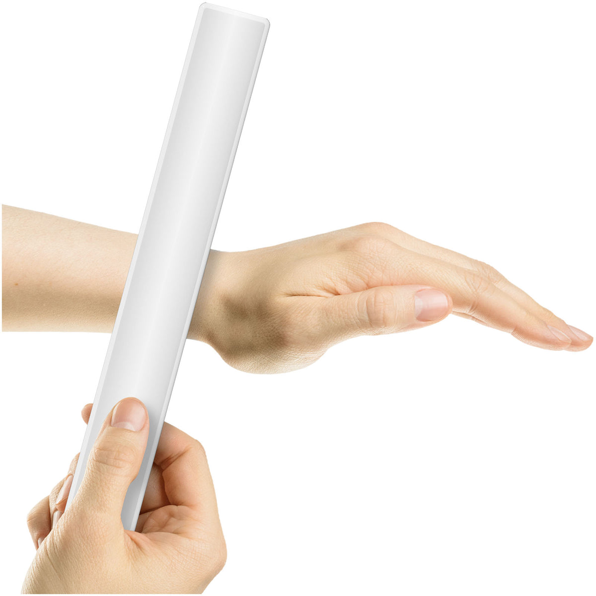RFX™ 38 cm reflektierendes PVC Schnapparmband – Weiss