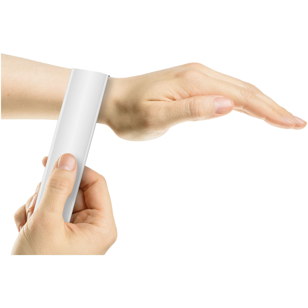 RFX™ 44 cm reflektierendes Sicherheits Schnapparmband aus PVC – Weiss