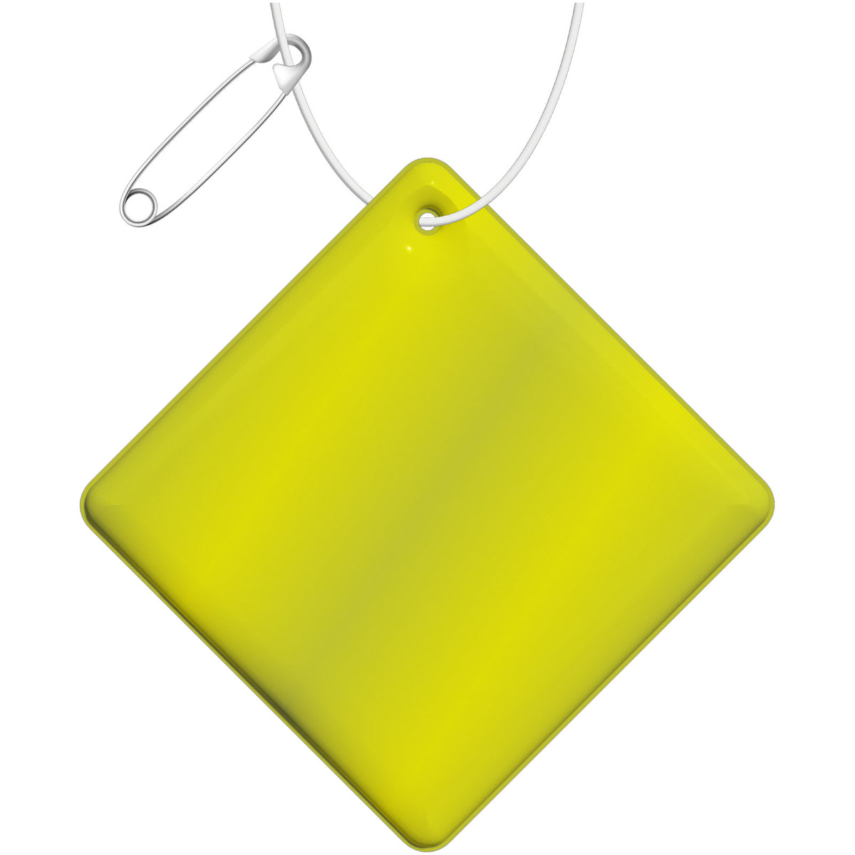 RFX™ H 09 Reflektierender TPU Anhänger Diamant, klein – Neongelb