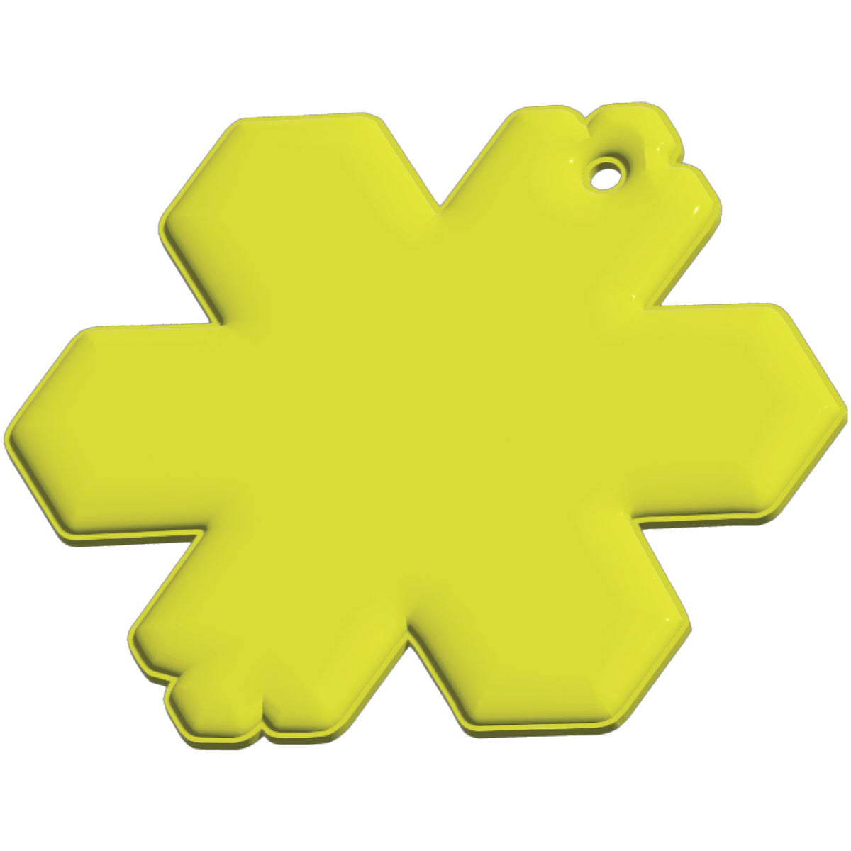 RFX™ H 10 Reflektierender PVC Anhänger Schneeflocke – Neongelb