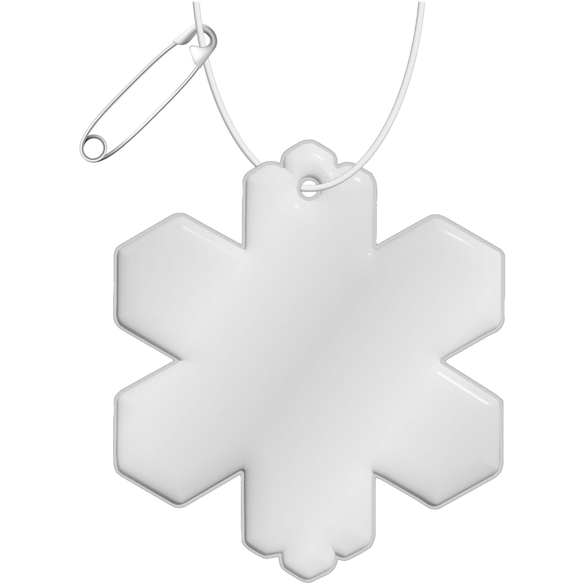 RFX™ H 10 Reflektierender TPU Anhänger Schneeflocke – Weiss