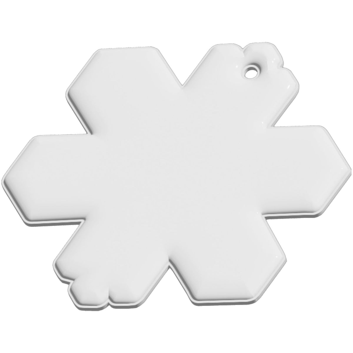 RFX™ H 10 Reflektierender TPU Anhänger Schneeflocke – Weiss