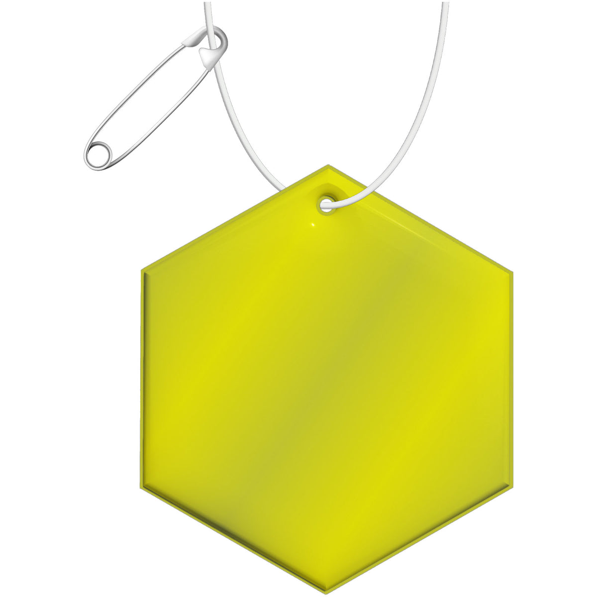 RFX™ H 12 sechseckiger reflektierender PVC Anhänger – Neongelb