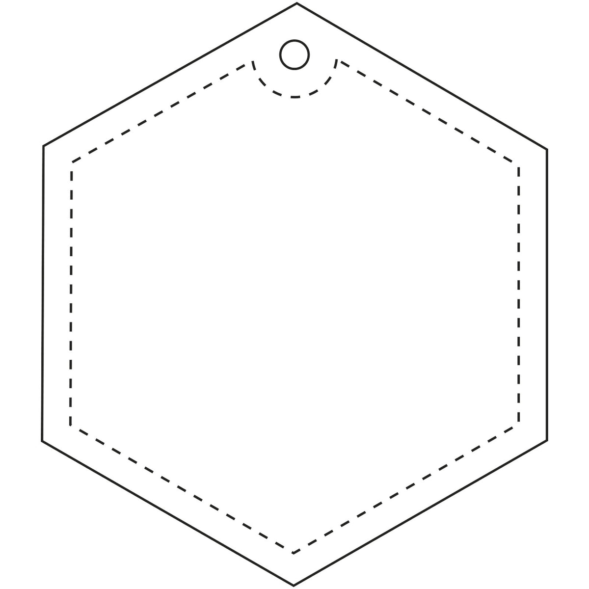 RFX™ H 12 sechseckiger reflektierender TPU Anhänger – Weiss