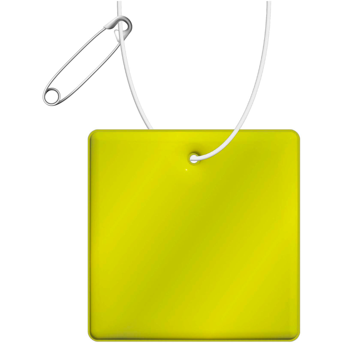 RFX™ H 16 quadratischer, leichter, reflektierender PVC Anhänger – Neongelb