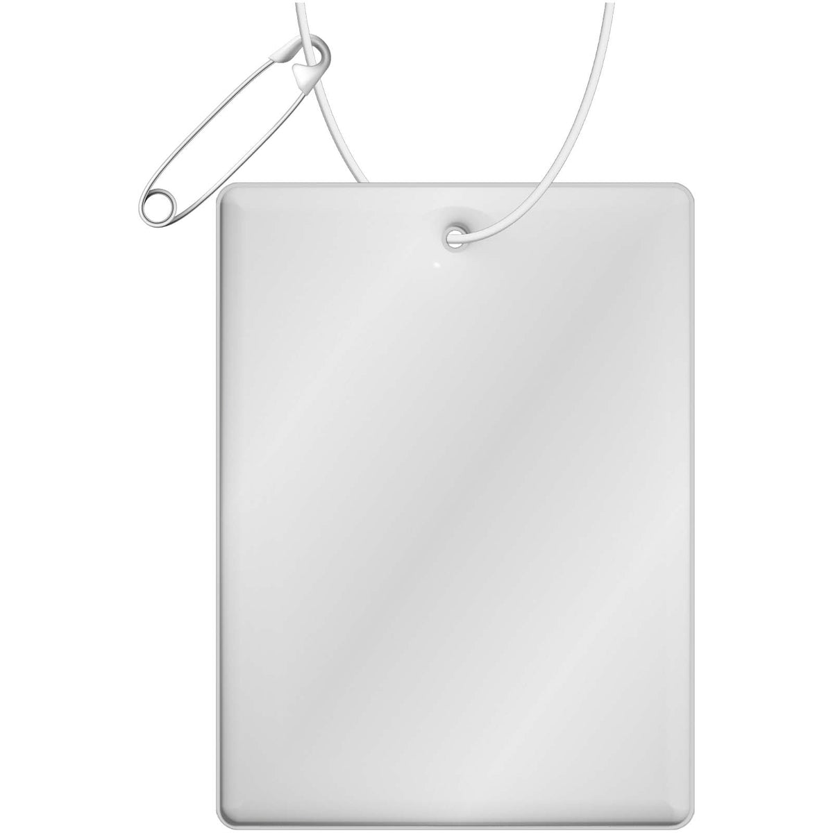 RFX™ H 12 rechteckiger, leichter, reflektierender PVC Anhänger, groß – Weiss