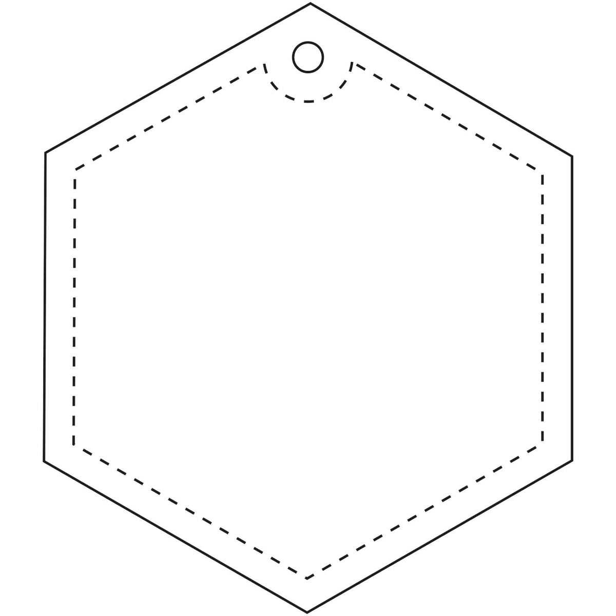 RFX™ H 12 sechseckiger, leichter, reflektierender PVC Anhänger – Neongelb