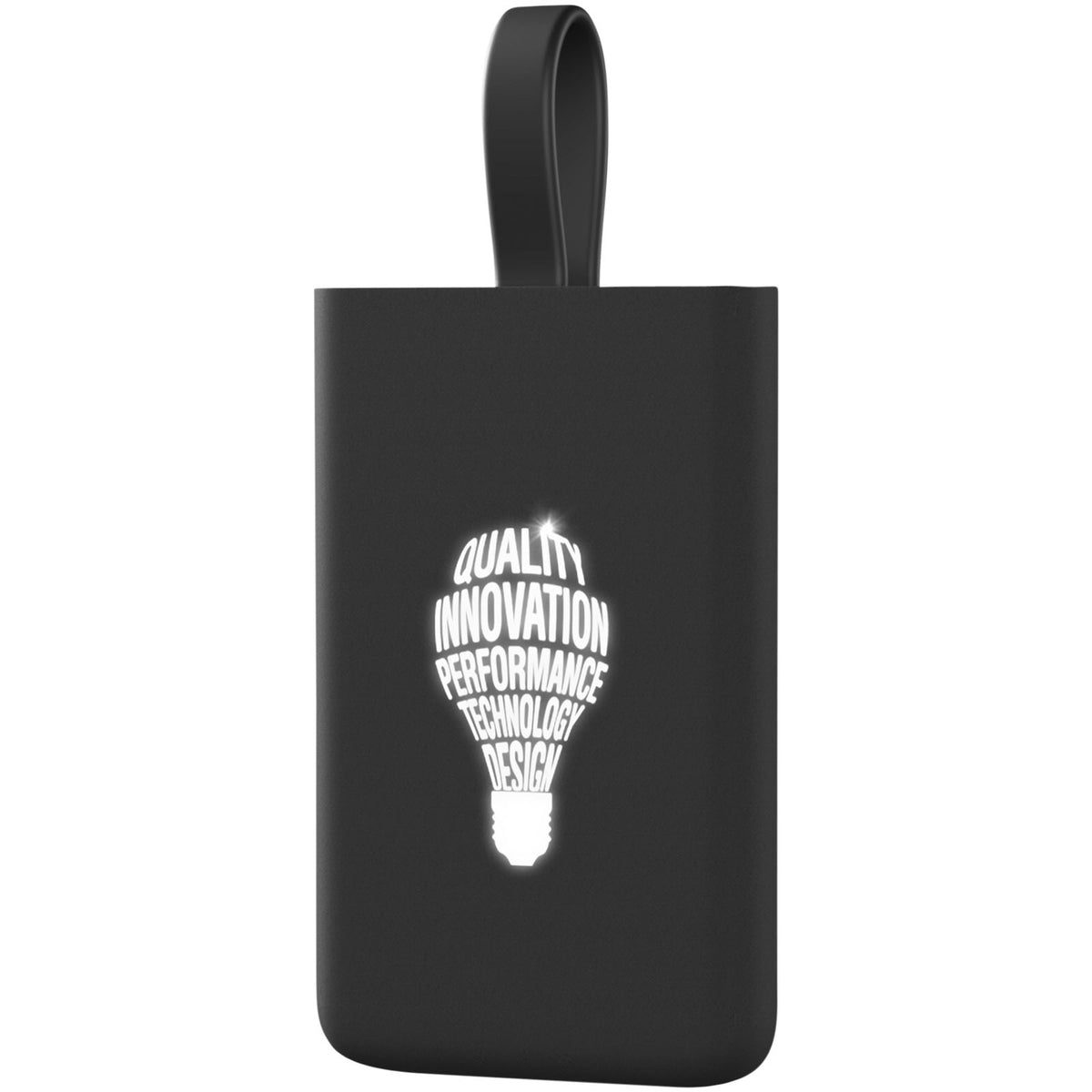 SCX.design P05 1000 mAh Powerbank mit Leuchtlogo – Schwarz / Weiss