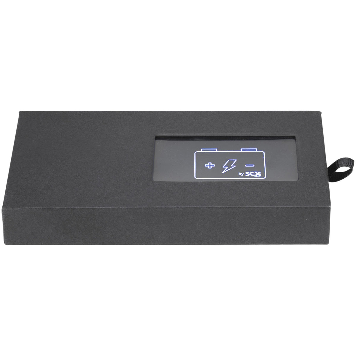 SCX.design P05 1000 mAh Powerbank mit Leuchtlogo – Schwarz / Weiss