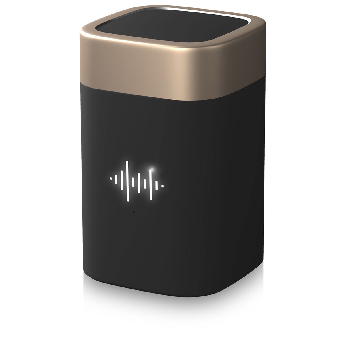 SCX.design S30 5 W Lautsprecher Clever mit Leuchtlogo – Gold / Schwarz
