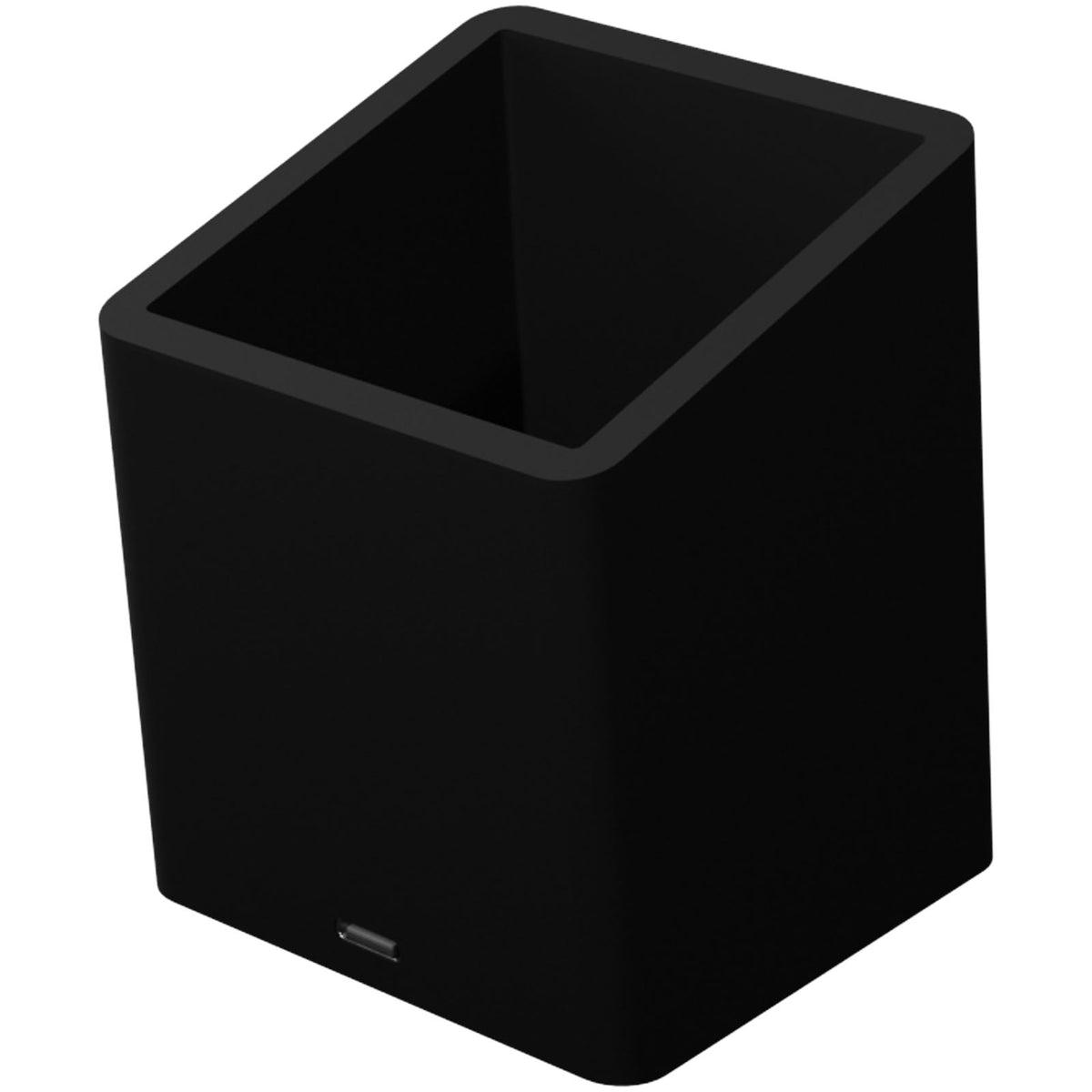 SCX.design O11 antibakterieller Stifthalter mit doppeltem USB Ausgang und Leuchtlogo – Schwarz
