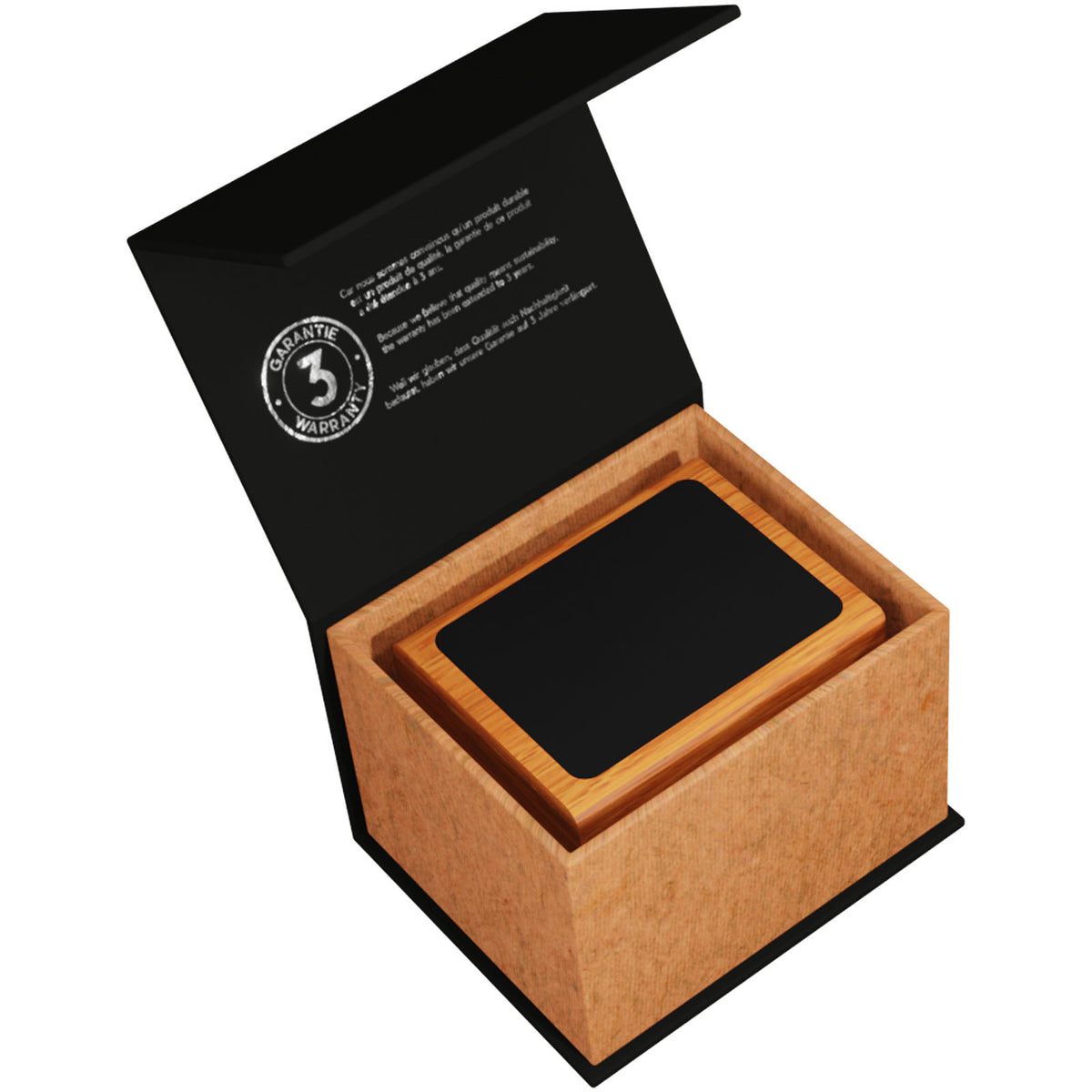 SCX.design O12 Stifthalter aus Holz mit doppeltem USB Ausgang und Leuchtlogo – Holz