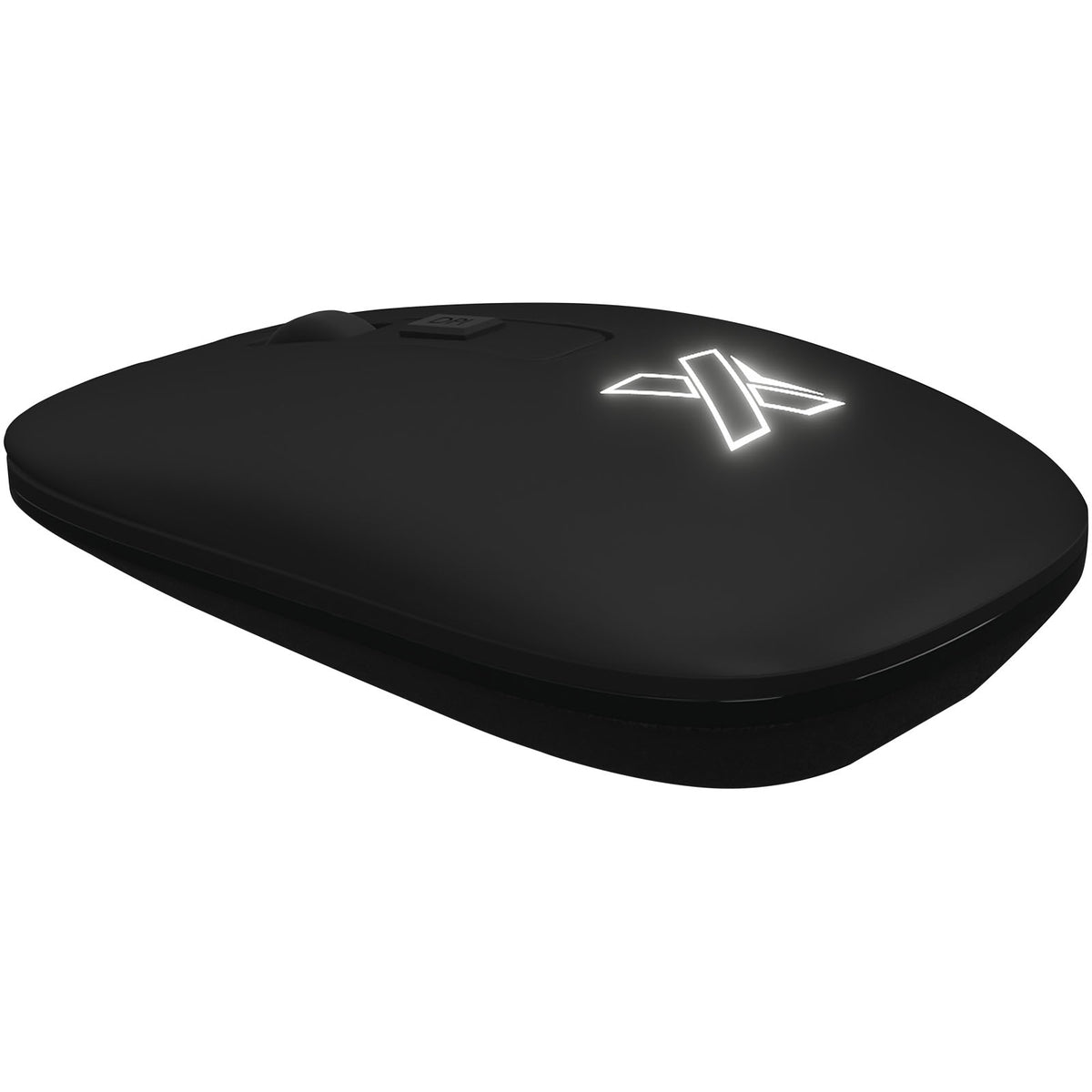 SCX.design O22 antibakterielle, kabellose Funkmaus mit Leuchtlogo – Schwarz