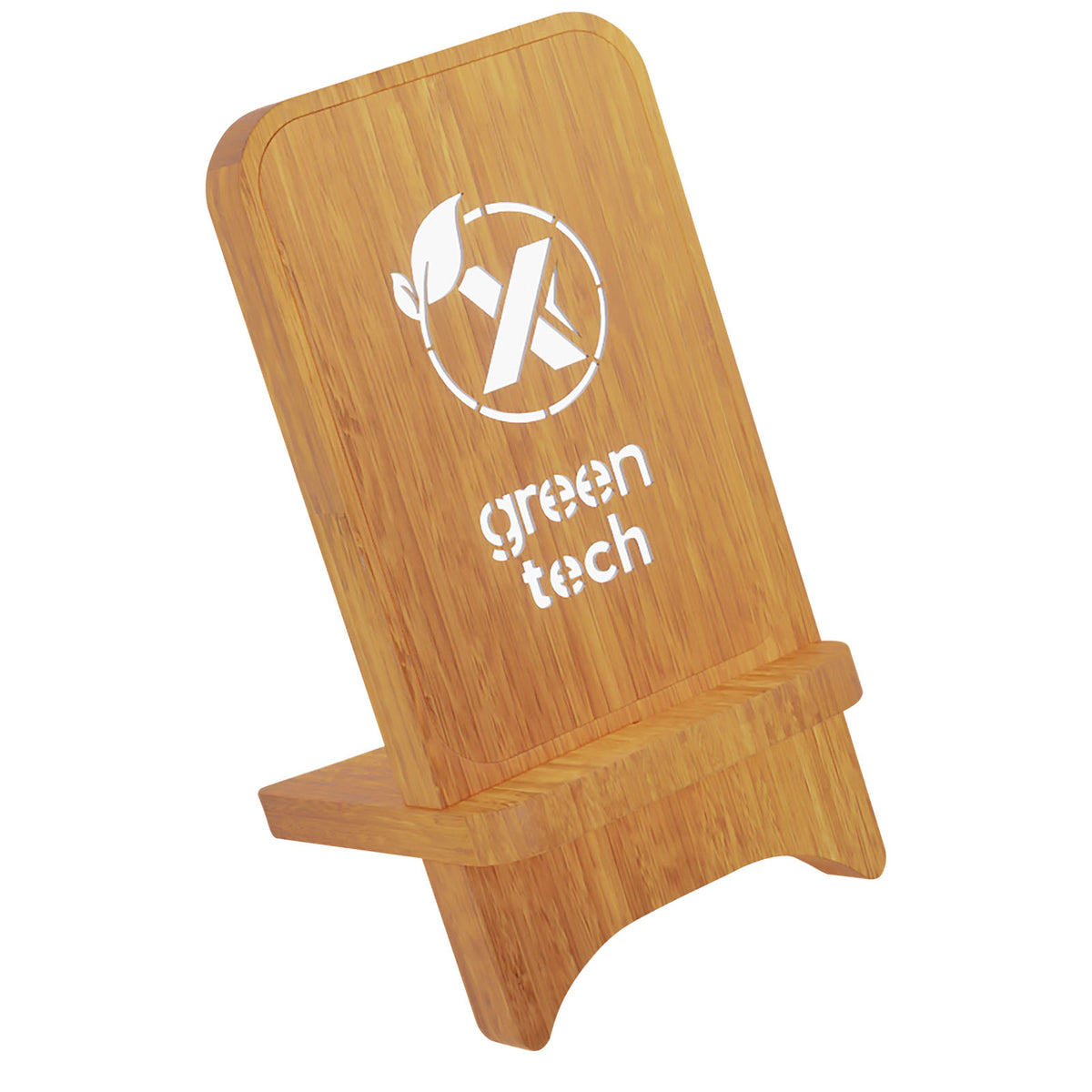 SCX.design W26 kabellose 10W Holz Ladestation mit Leuchtlogo – Holz