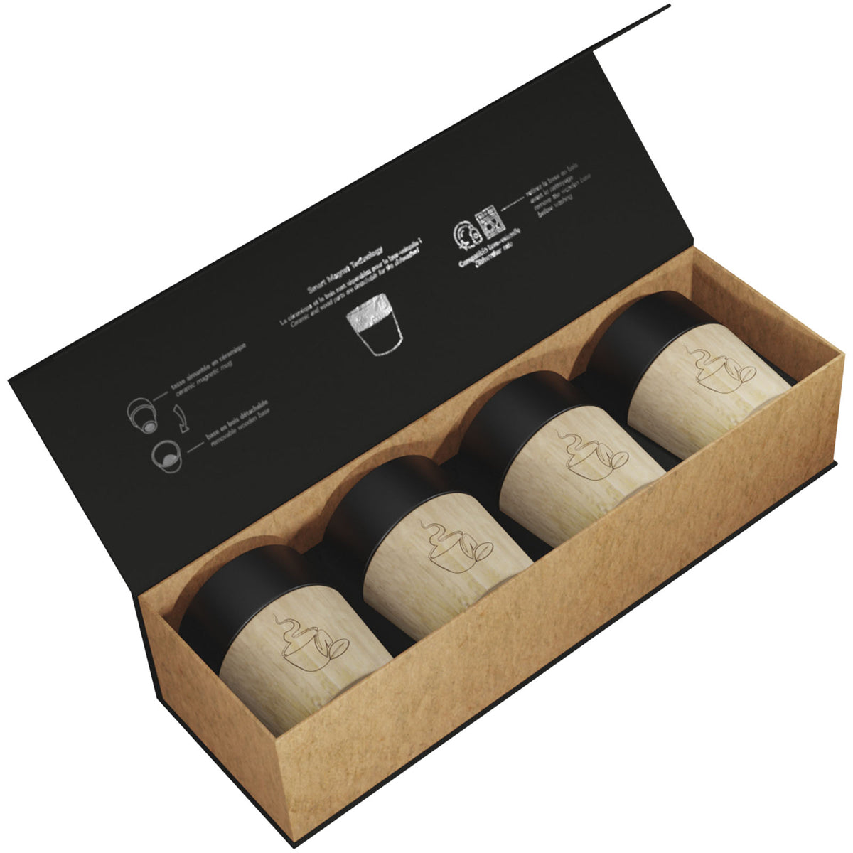 SCX.design D06 4 teiliges magnetisches Keramik Kaffeebecher Set