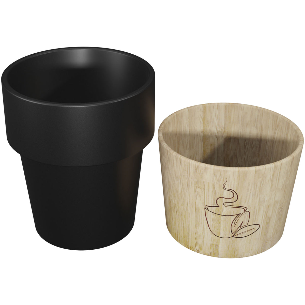 SCX.design D06 4 teiliges magnetisches Keramik Kaffeebecher Set – Schwarz