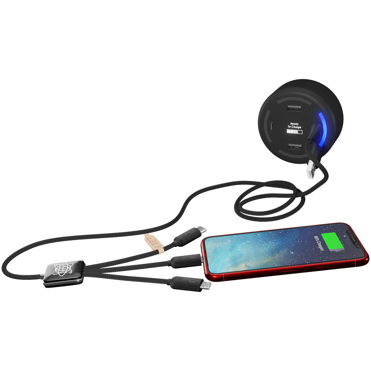 SCX.design H11 Smart Home Ladegerät mit Leuchtlogo – Schwarz