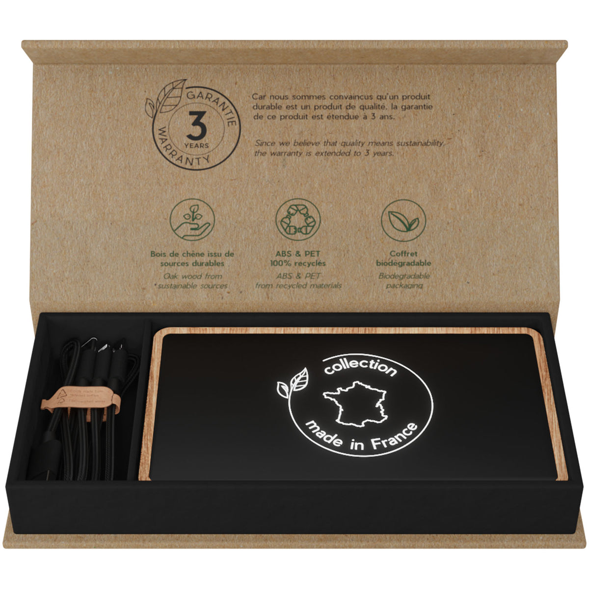 SCX.design P34 kabellose Powerbank aus Holz 5000 mAh – Hellbraun