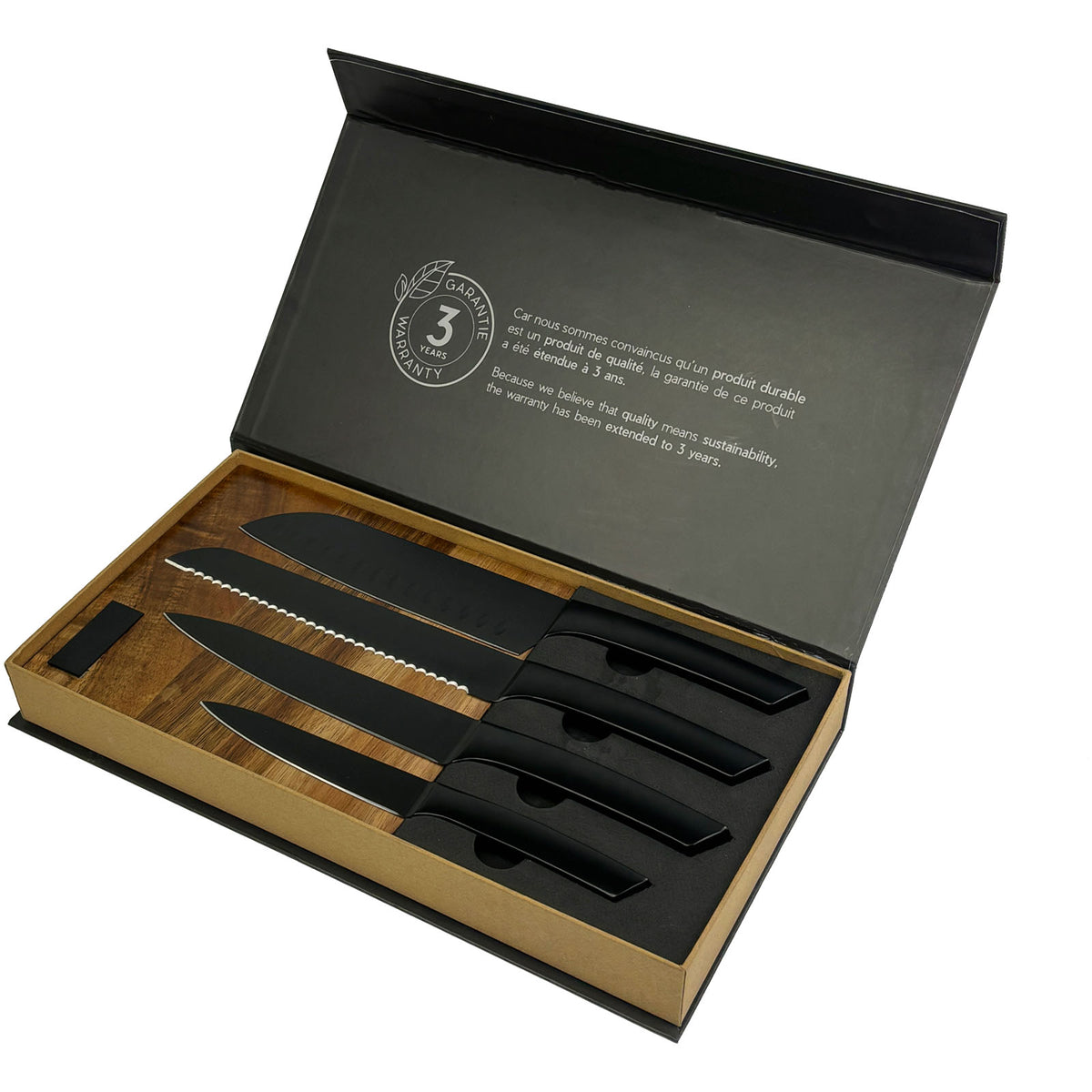 SCX.design K04 Küchenmesser und Schneidebrett Set – Holz