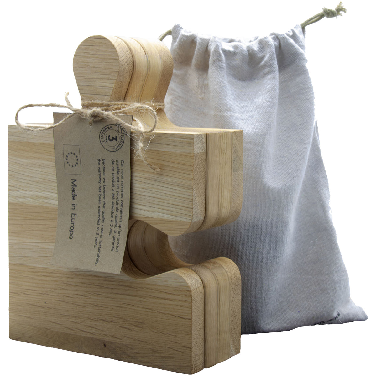 SCX.design K05 Puzzle Schneidebrett Set aus Eiche – Holz