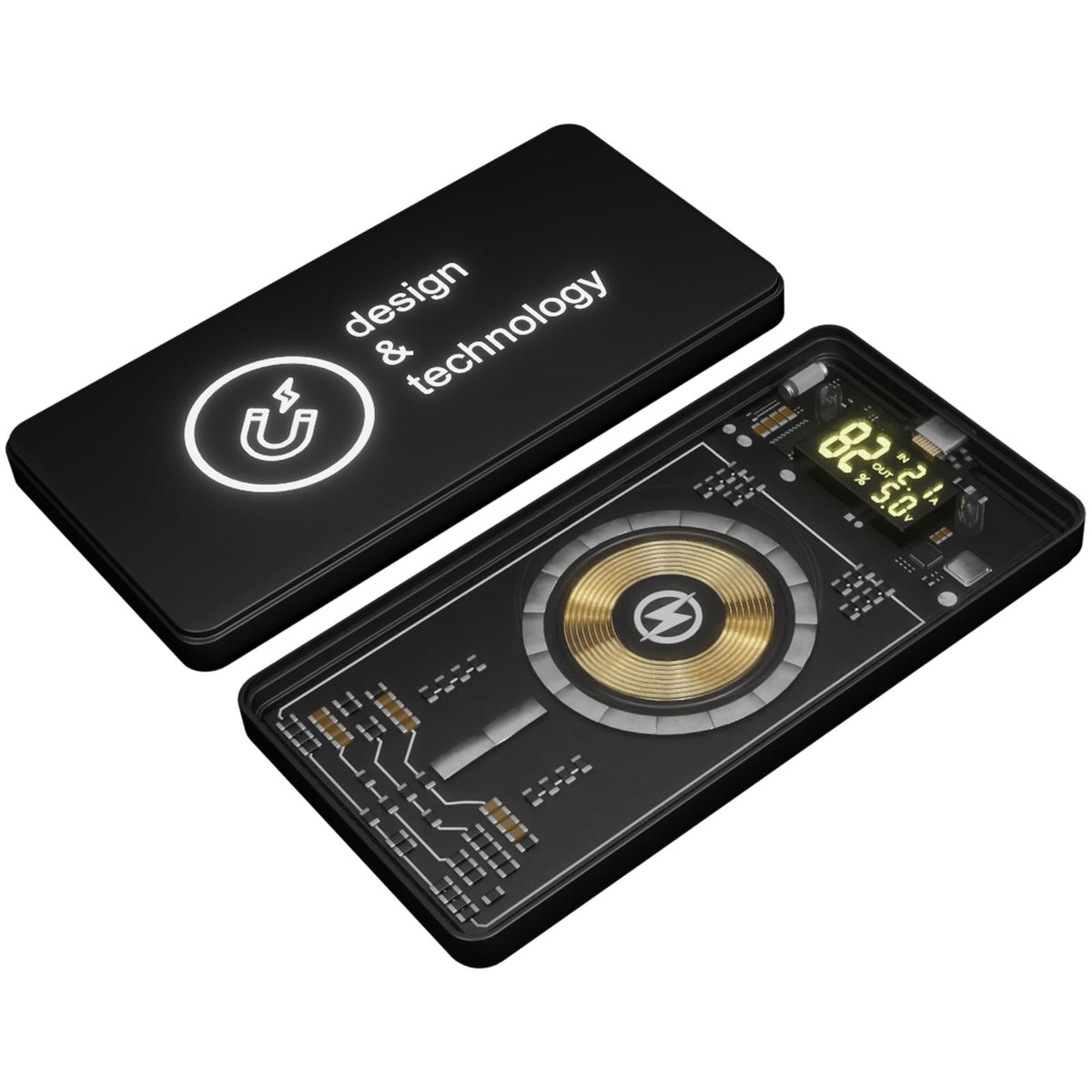 SCX.design P19 5000 mAh 5W magnetische kabellose Powerbank – Schwarz