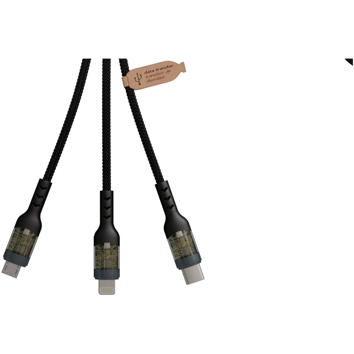 SCX.design O32 faltbare Telefonladestation mit 3 in 1 Ladekabel – Gun metal