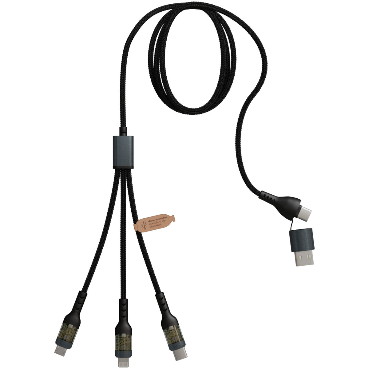 SCX.design O32 faltbare Telefonladestation mit 3 in 1 Ladekabel – Gun metal