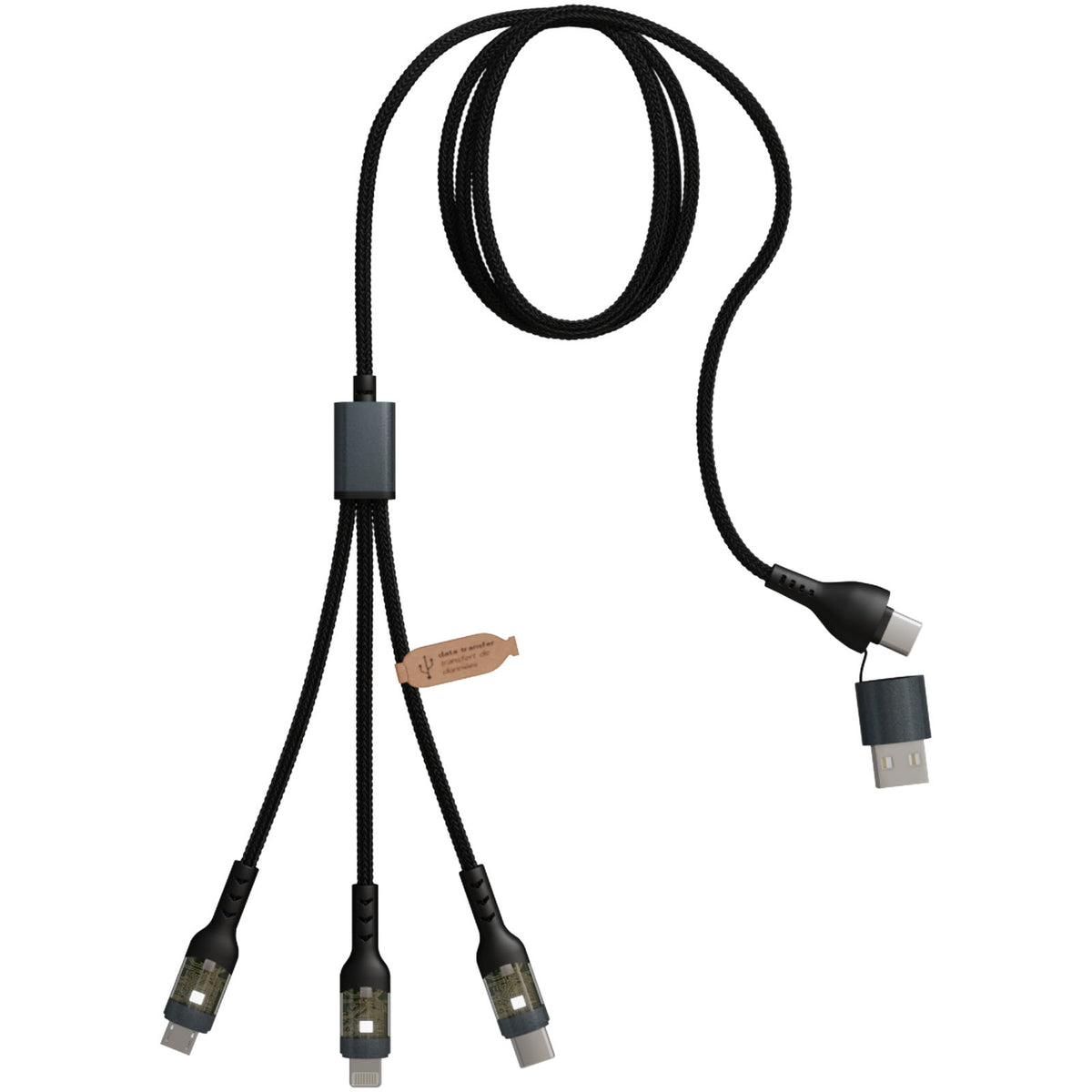 SCX.design O32 faltbare Telefonladestation mit 3 in 1 Ladekabel – Gun metal