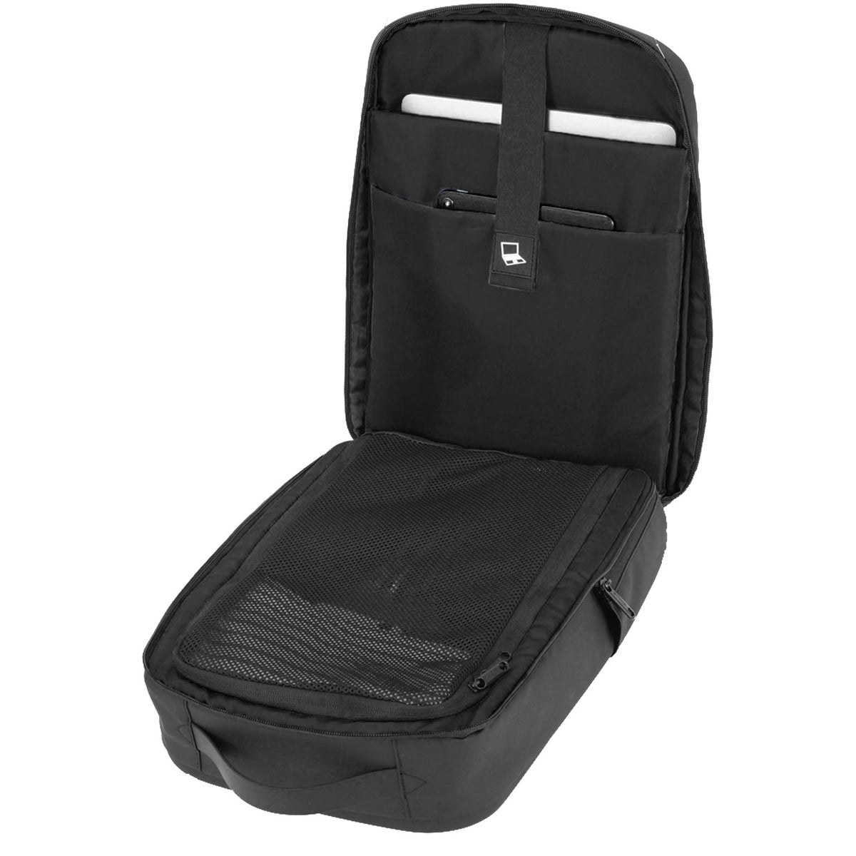SCX.design L12 Shield Rucksack mit eingebauter 10.000 mAh Powerbank und 3 in 1 Ladekabel – Schwarz