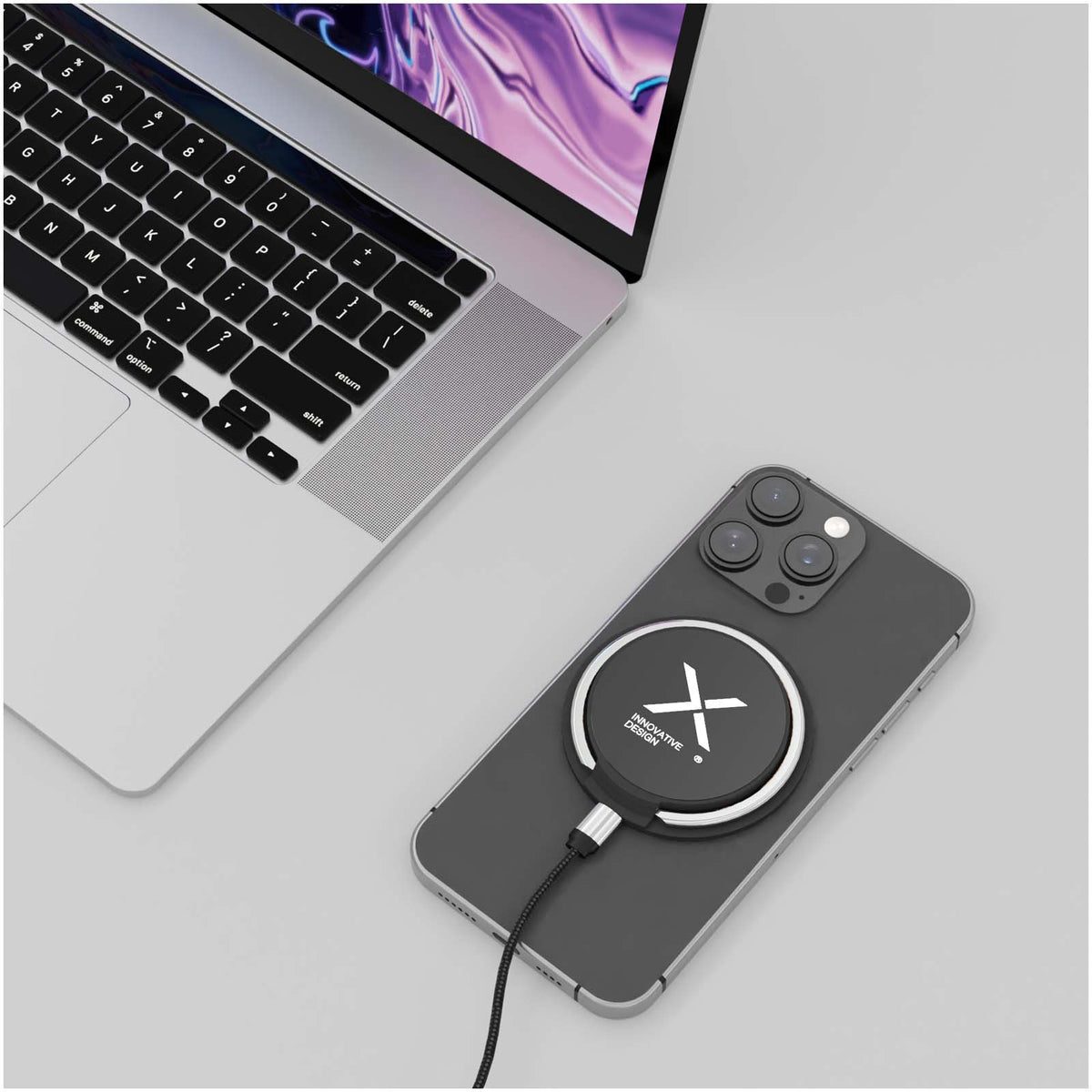 SCX.design W35 15W MagSafe Ring Ladegerät – Schwarz