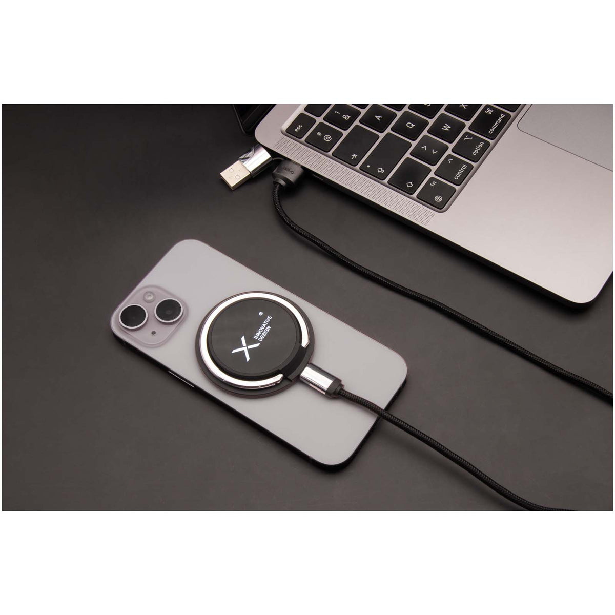 SCX.design W35 15W MagSafe Ring Ladegerät – Schwarz
