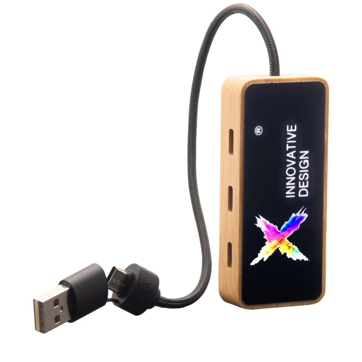 SCX.design H21 8 in 1 USB Hub mit doppeltem Eingang und 6 Anschlüssen – Holz