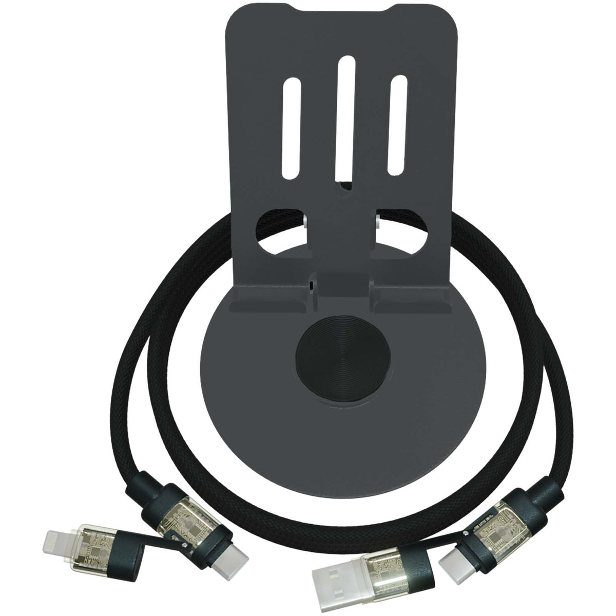 SCX.design O34 360° Smartphonehalterung mit 240W 4 in 1 Ladekabel – Gun metal