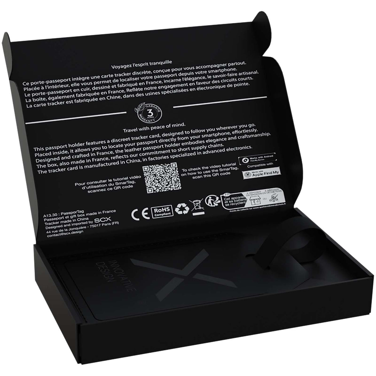 SCX.design A14 Gepäckanhänger Smart Tag – Schwarz