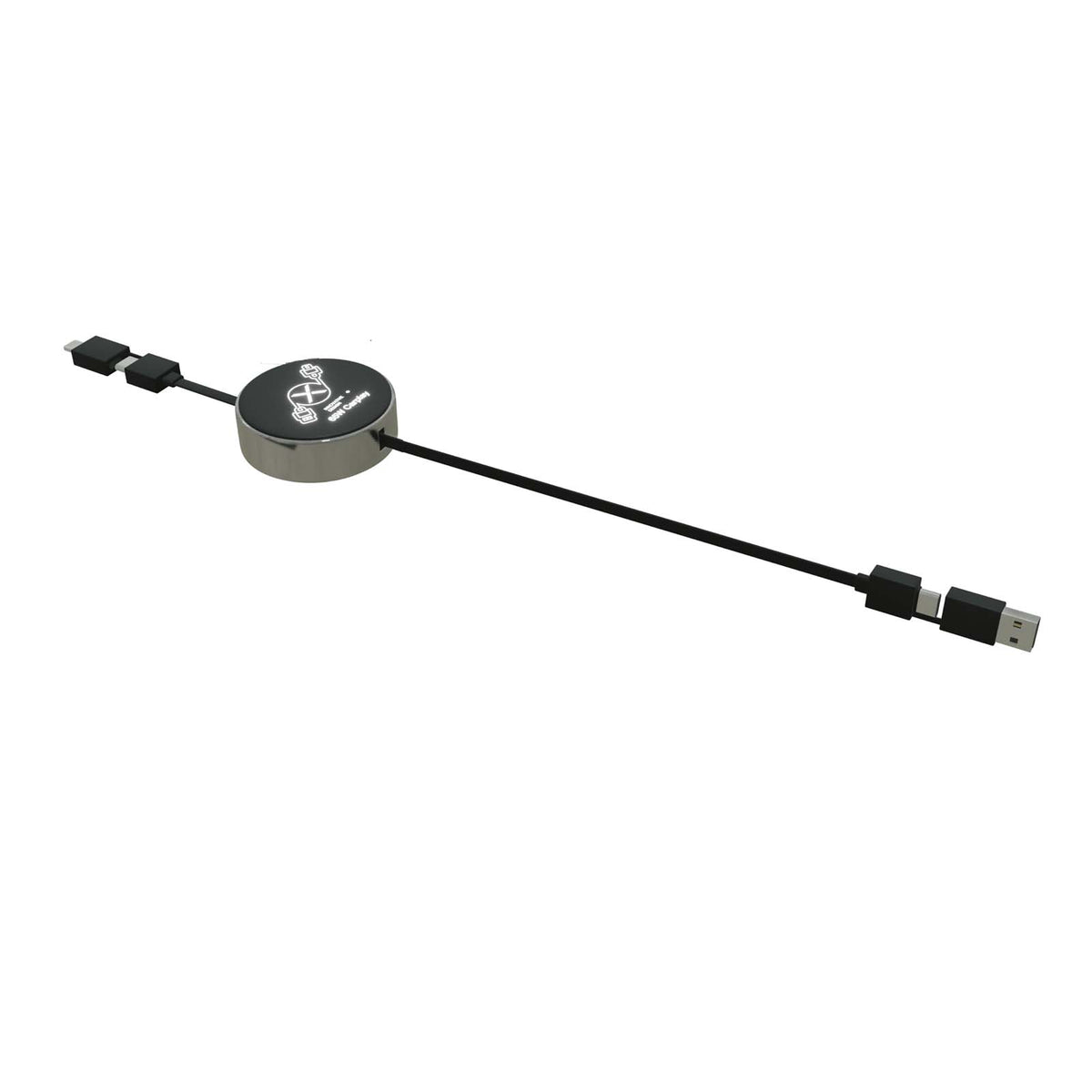 SCX.design C42 Einziehbares 65W, 4 in 1 Ladekabel – Schwarz