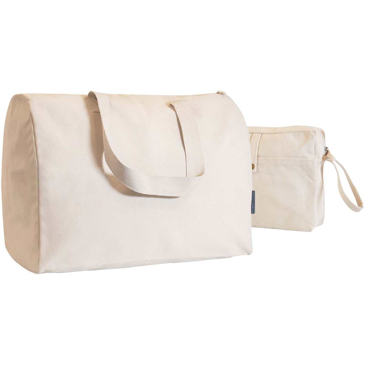 Combio Reisetasche und Beutel aus Baumwolle – Natur