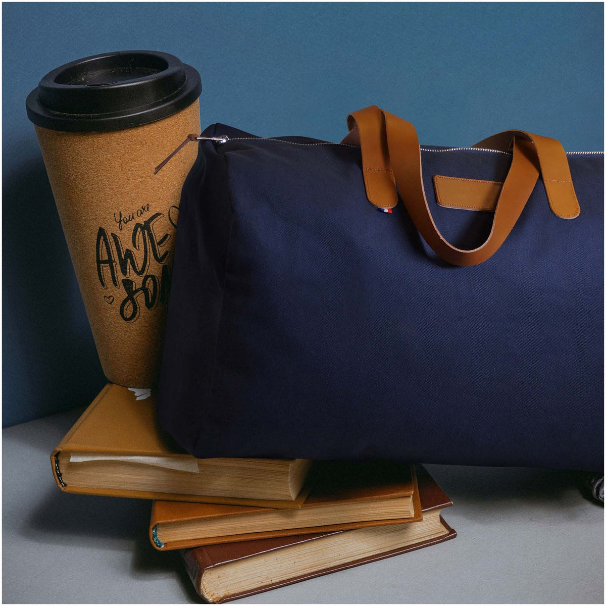 Rondeau Reisetasche aus Baumwolle – Navy