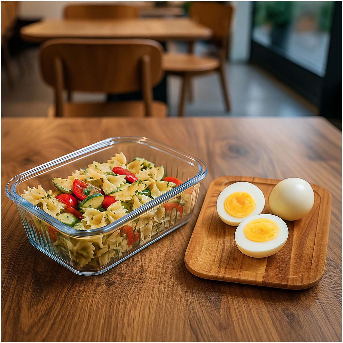 Purlunch 1000 ml Lunchbox aus Borosilikatglas – Transparent