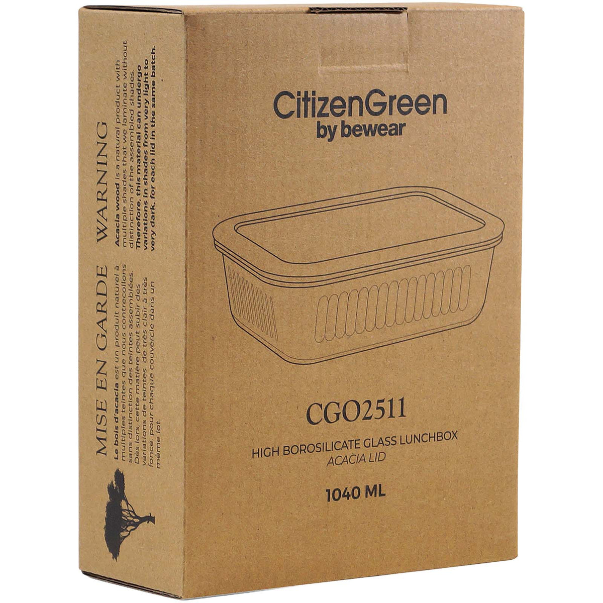 Purlunch 1000 ml Lunchbox aus Borosilikatglas – Transparent