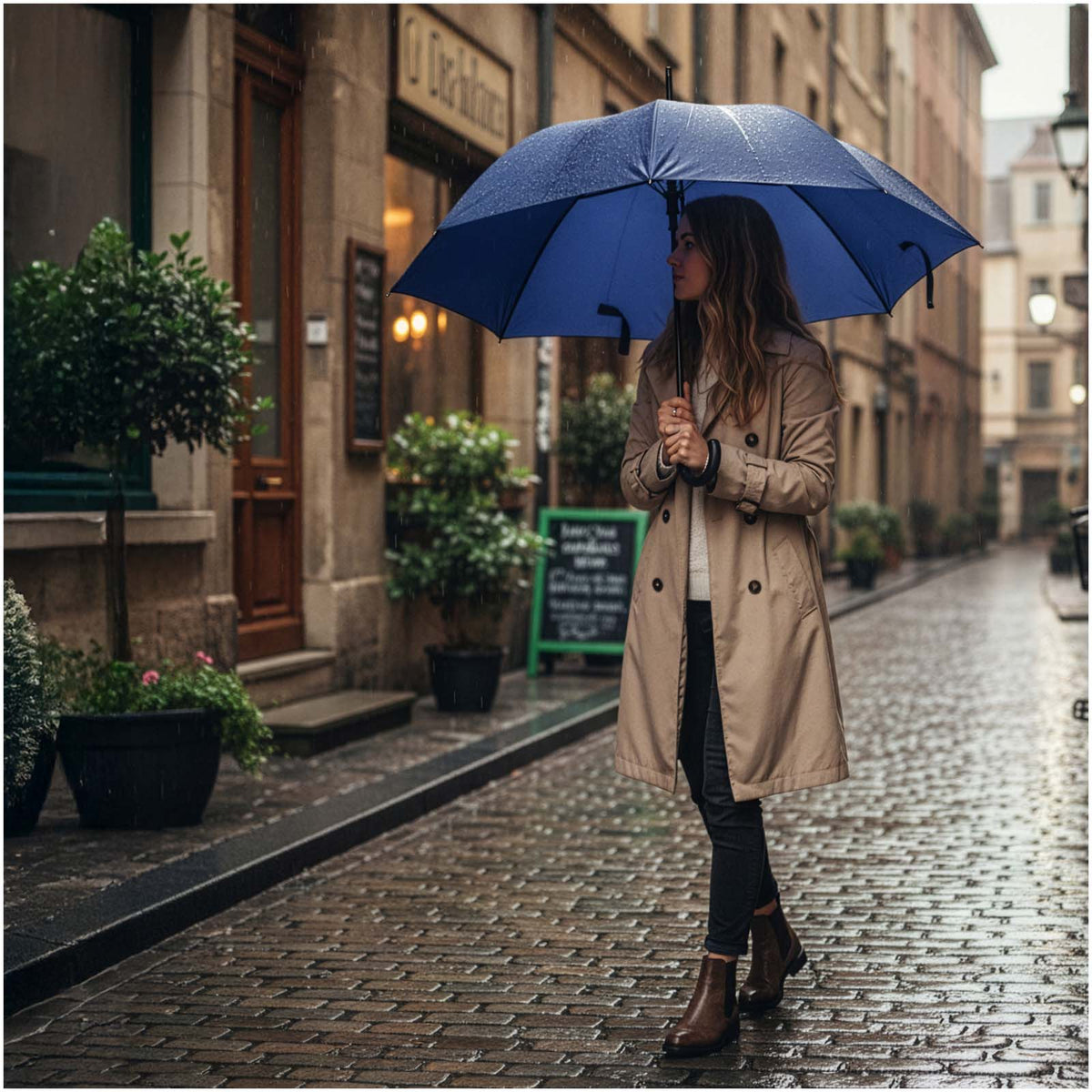 Libeccio 24", windfester Regenschirm – Blau