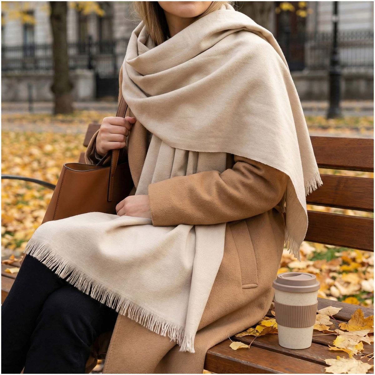 Alix Schal aus Baumwolle – Beige