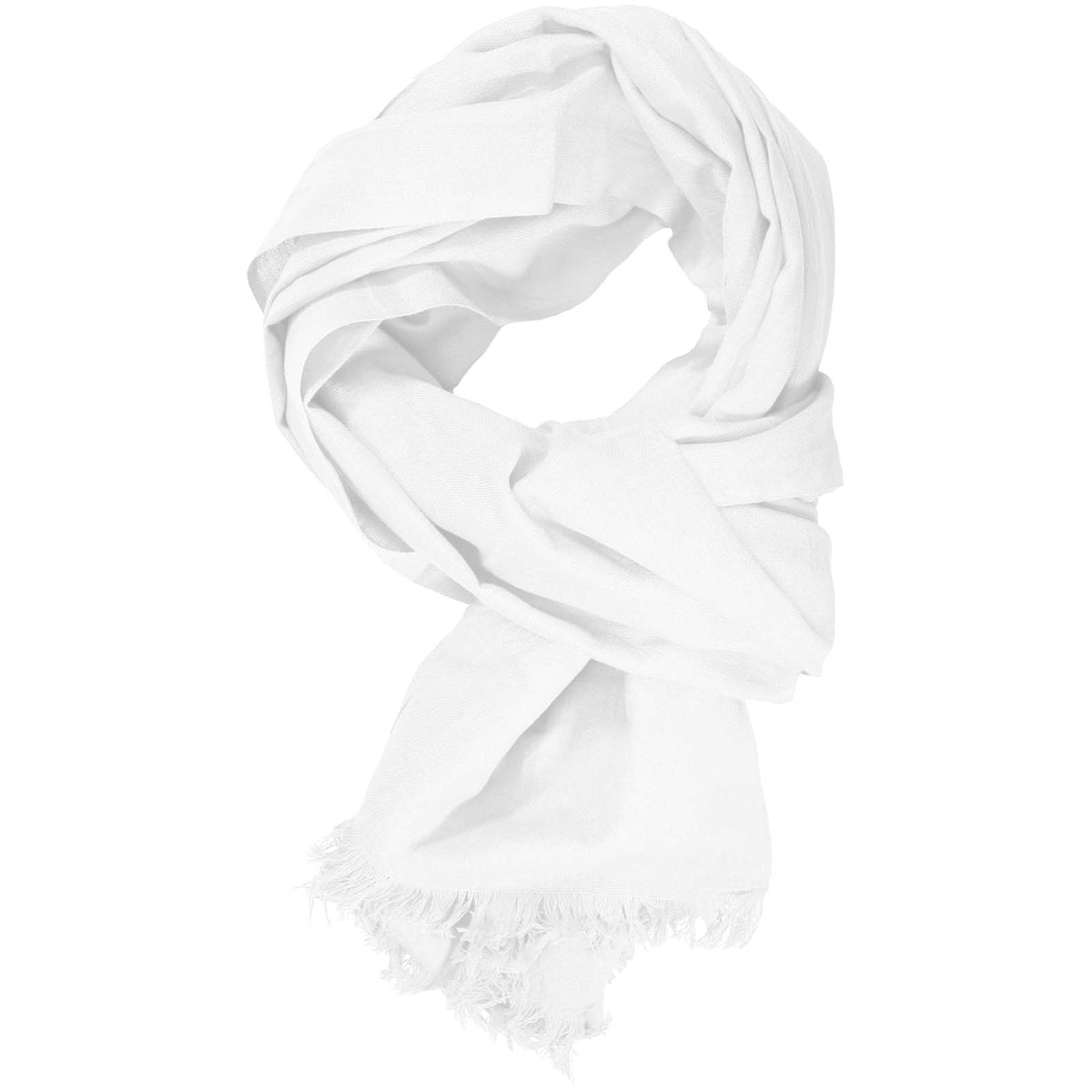 Handloom Baumwollschal handgewebt – Weiss