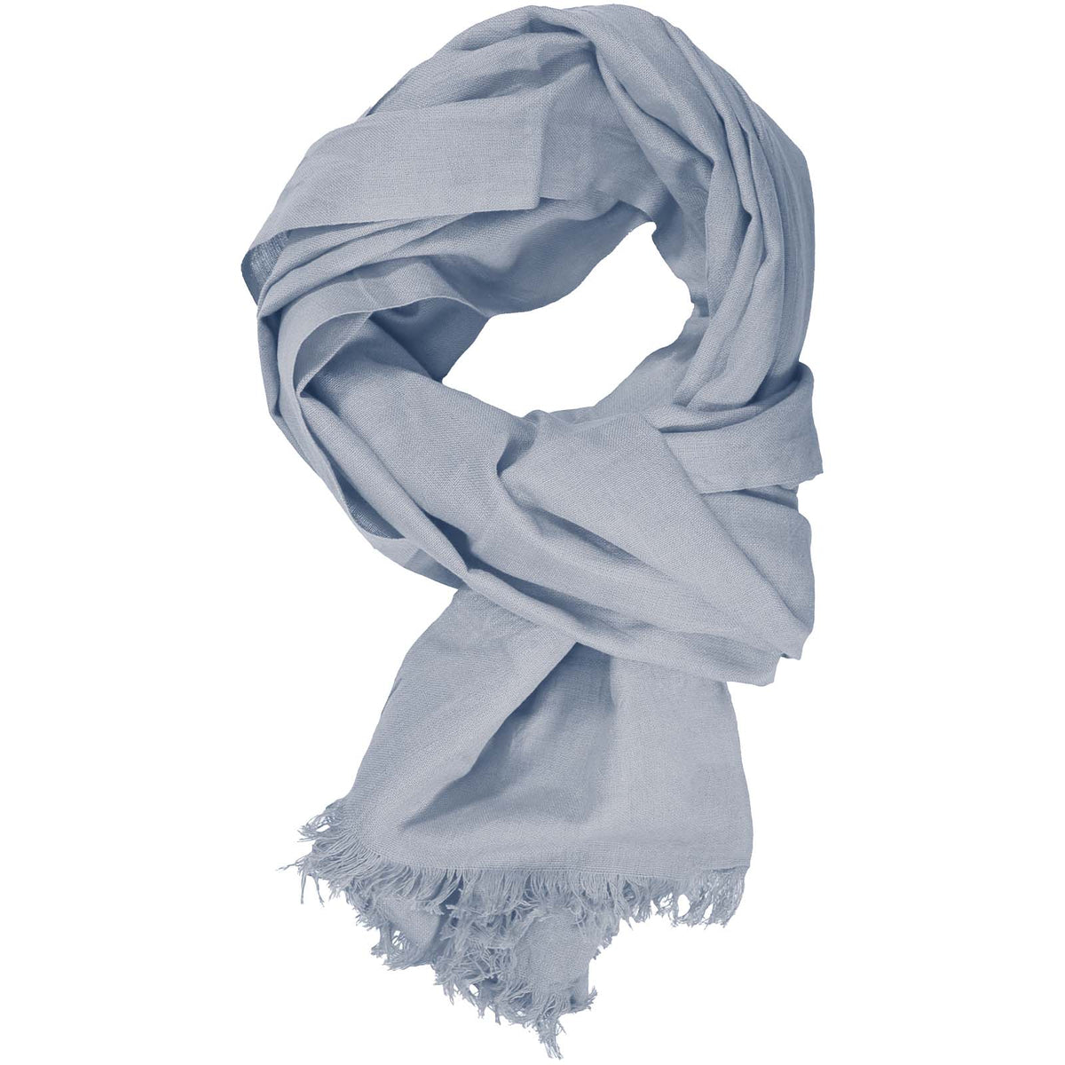Handloom Baumwollschal handgewebt – Hellblau