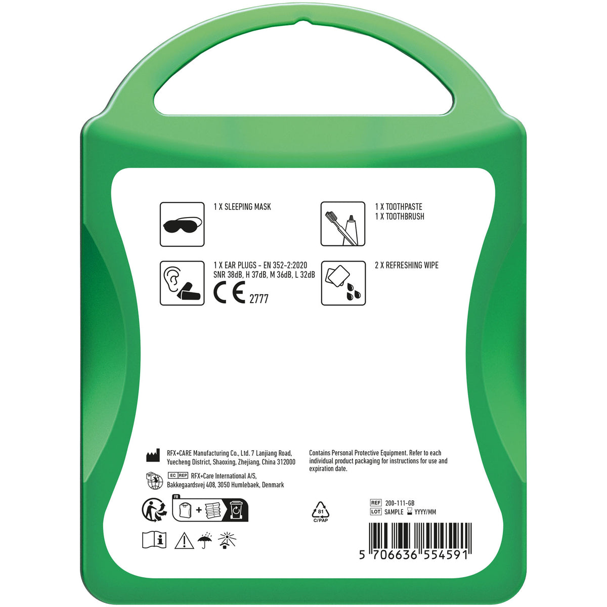 MyKit Flugzeug Reiseset – Transparent grün