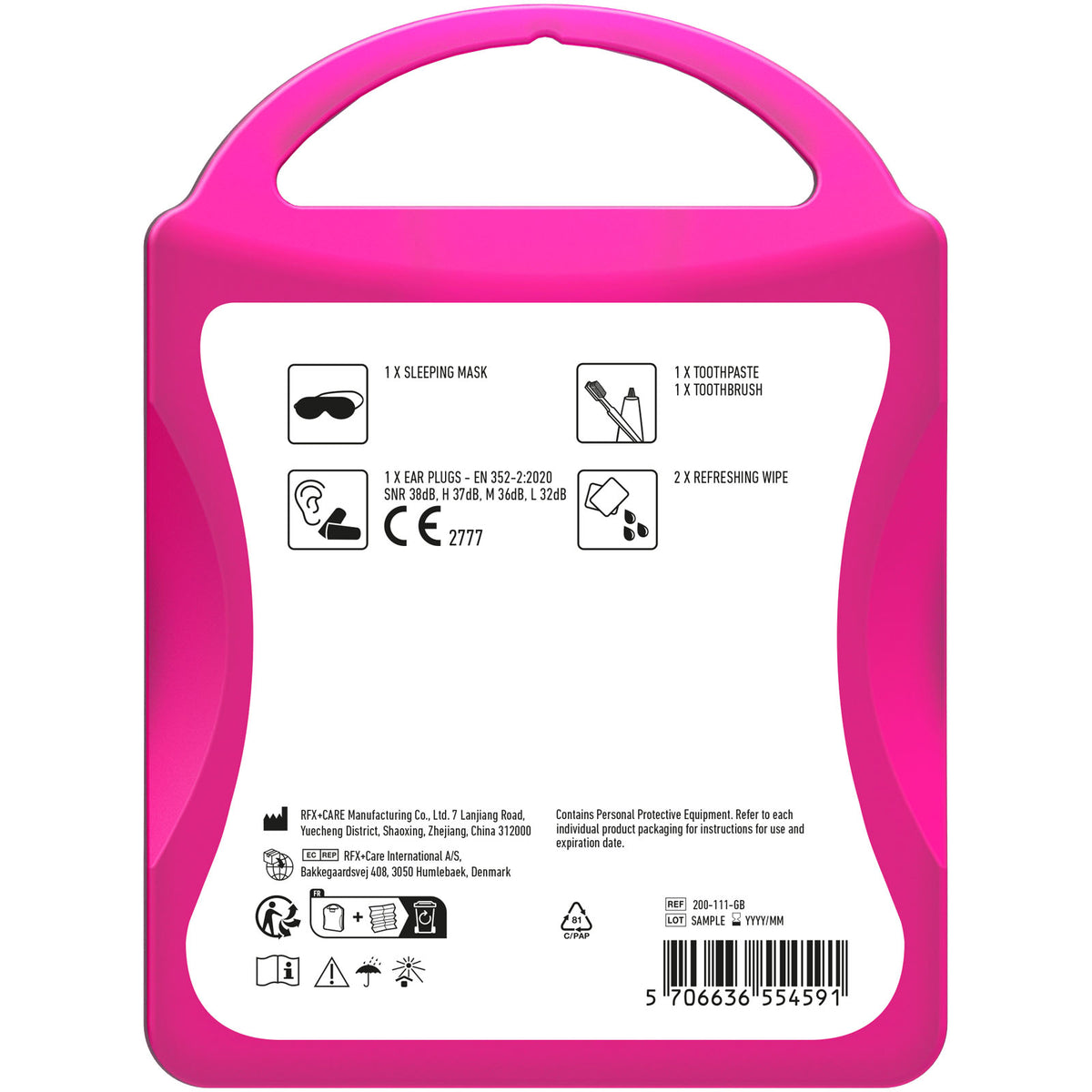 MyKit Flugzeug Reiseset – Transparent magenta