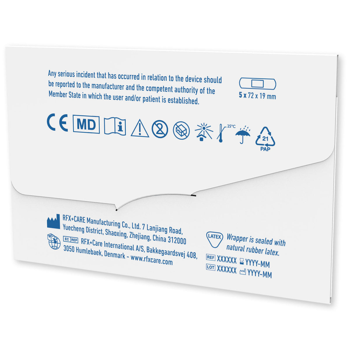 3 Pflaster mit vollfarbig bedrucktem Mini Papierumschlag – Weiss