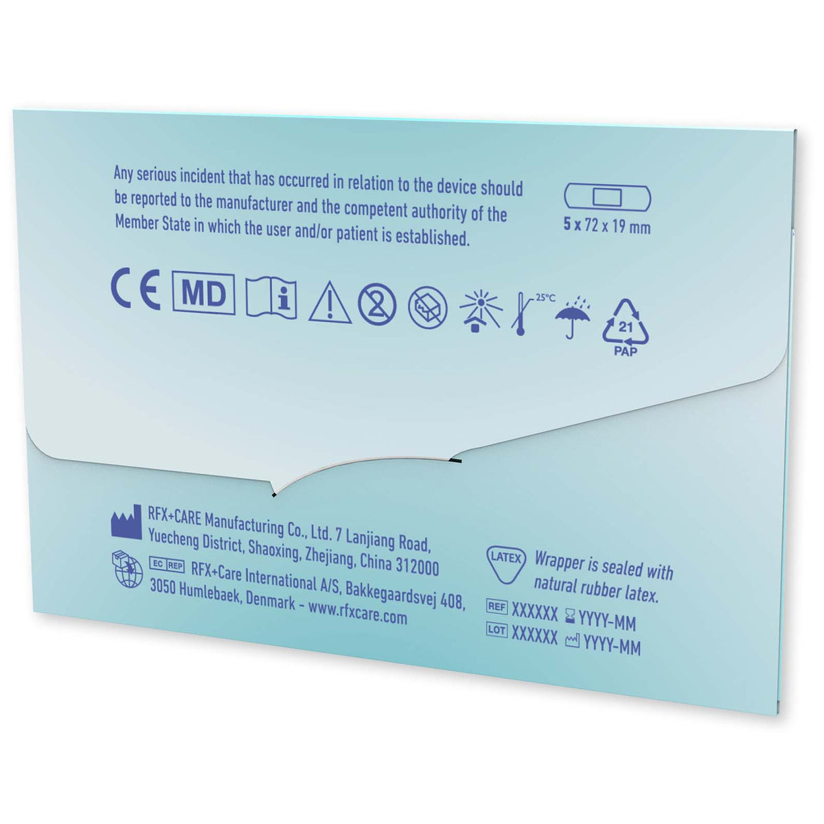 5 Pflaster mit vollfarbig bedrucktem Papierumschlag – Weiss